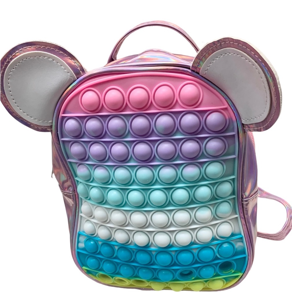Girls Push Bubbles Pink Multicolored Bag Antistress Kids Crossbody Backpack